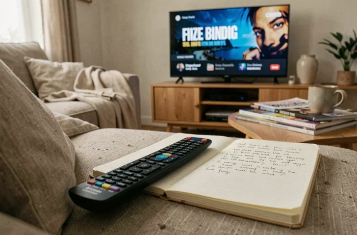 Télécommande et notes de fan posées sur un canapé devant un écran Netflix affichant une série annulée